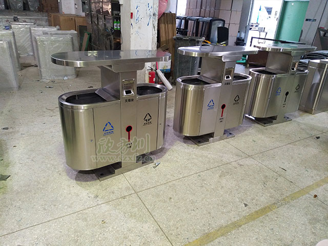 欣方圳小区不锈钢垃圾桶成物业新宠