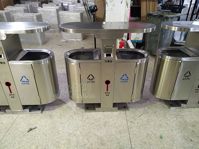 欣方圳小区不锈钢垃圾桶成物业新宠