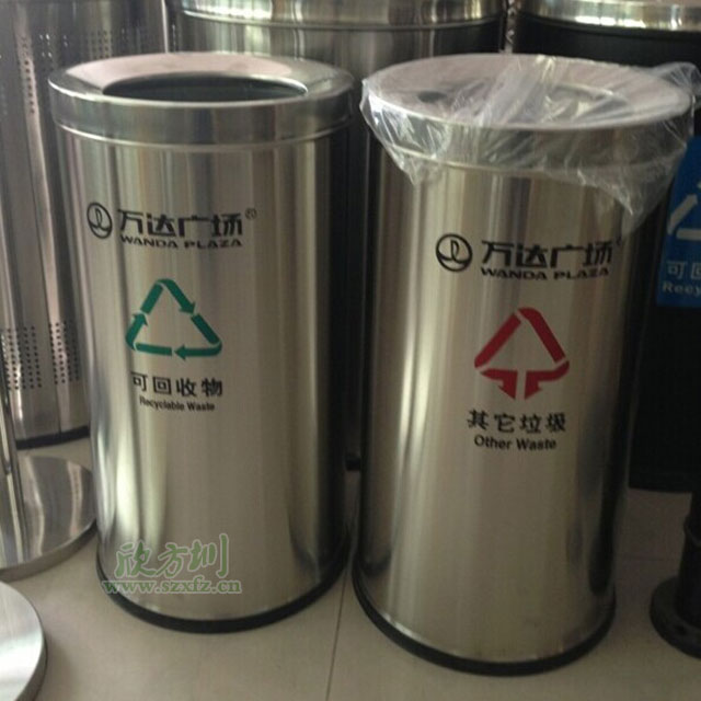  欣方圳不锈钢垃圾桶 重庆万达房地产商的选择