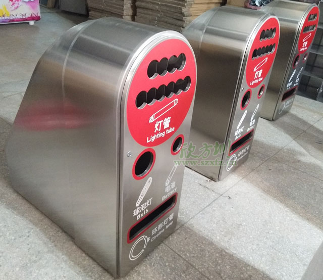 深圳市政不锈钢玻金塑纸垃圾桶厂家批量赶货