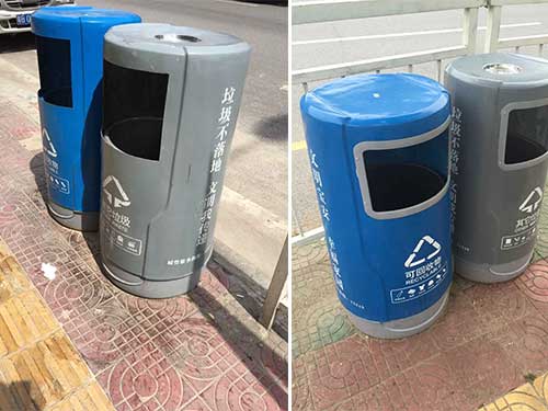 欣方圳玻璃钢环保果皮箱解决孝感市政环卫配套设施