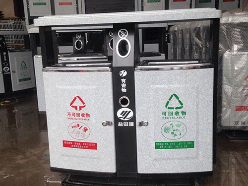顺德市街道靓丽的风景线欣方圳仿大理石垃圾桶