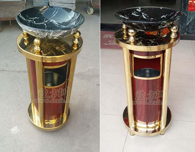 深圳jw万豪酒店 订购欣方圳酒店钛金垃圾桶