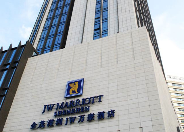 深圳jw万豪酒店 订购欣方圳酒店钛金垃圾桶