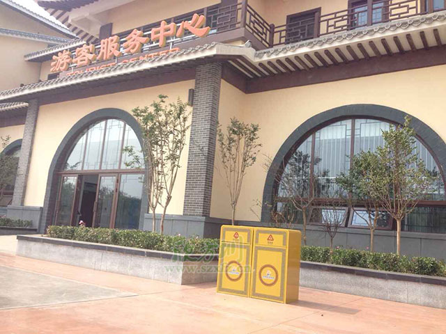 著名景区华侨城 选购定制欣方圳钢制垃圾桶