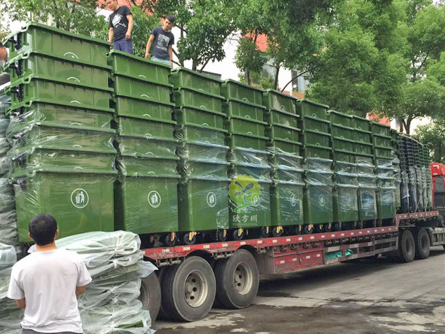 660升塑料垃圾桶容量大可上挂车机场环卫就选它