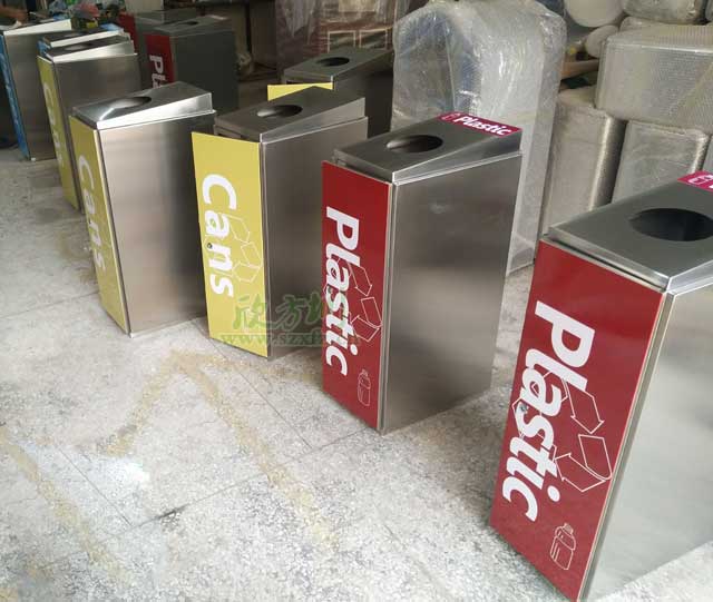 不锈钢四分类环保垃圾桶