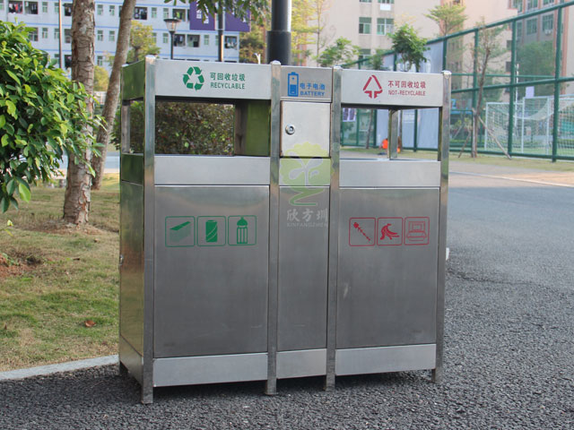不锈钢户外公共环保垃圾箱