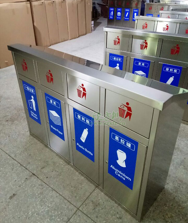 四分类不锈钢垃圾桶欣方圳批量生产图