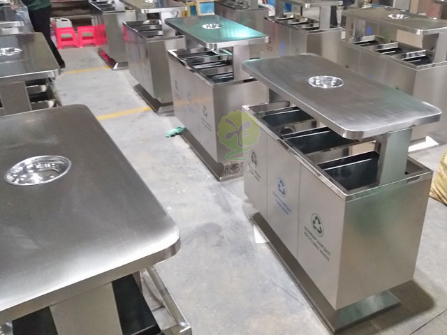 不锈钢户外三分类果皮箱