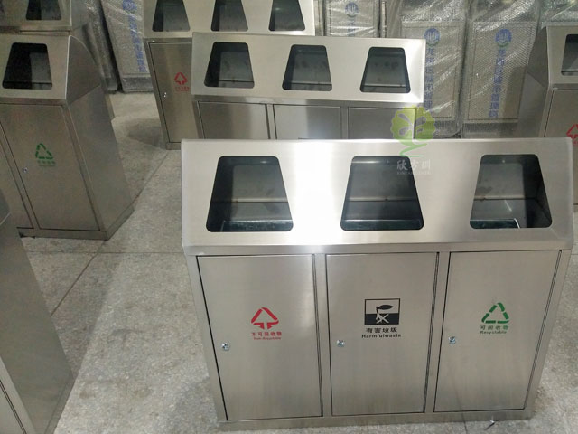 三联分类垃圾桶欣方圳厂家批量生产图