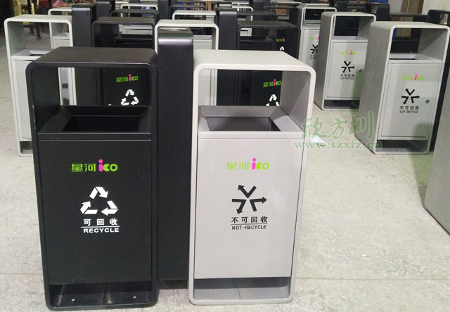 深圳房地产不锈钢烤漆户外垃圾桶美观防锈升级