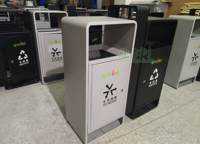 深圳房地产不锈钢烤漆户外垃圾桶美观防锈升级