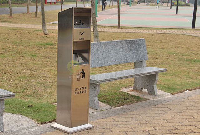 户外不锈钢吸烟柱烟灰收集柱
