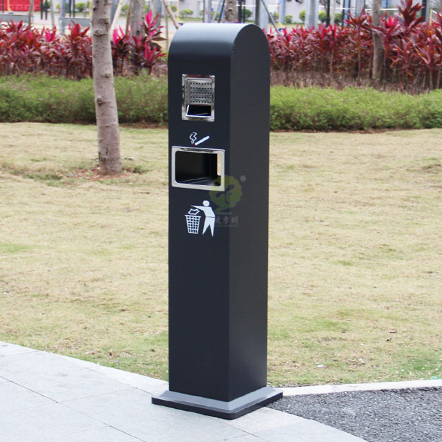 钢制烤漆双层烟灰柱垃圾桶