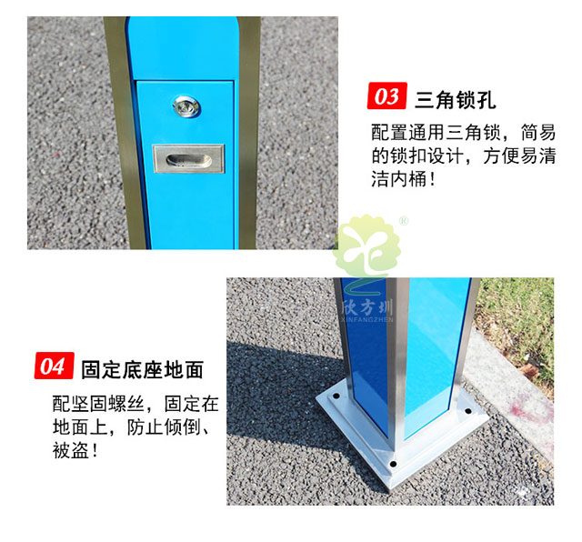 户外方形不锈钢灭烟柱-户外不锈钢烟蒂柱