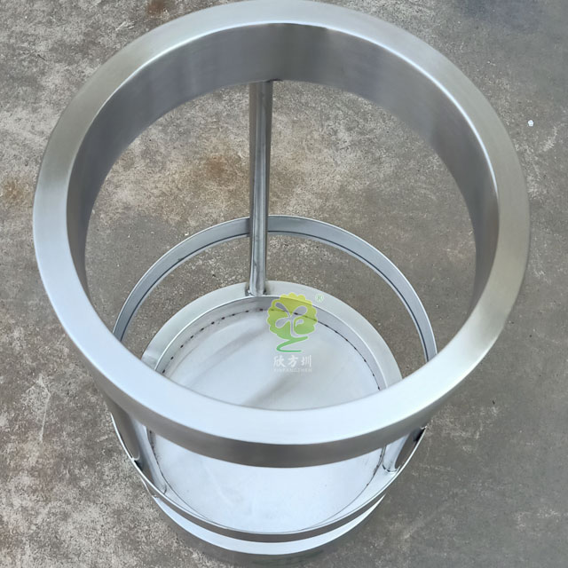 地铁透明防爆果皮箱-地铁站简易套袋不锈钢果皮箱