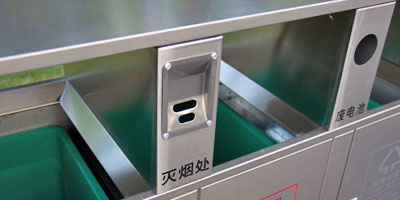 方形立式不锈钢垃圾桶桶头细节图
