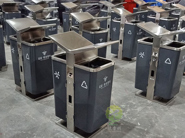 户外分类式垃圾箱城市展翼果皮箱