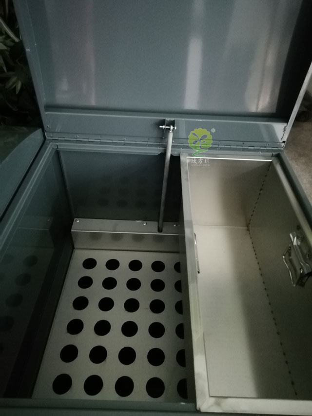 深圳南山款玻金塑纸有害垃圾分类收集箱容器