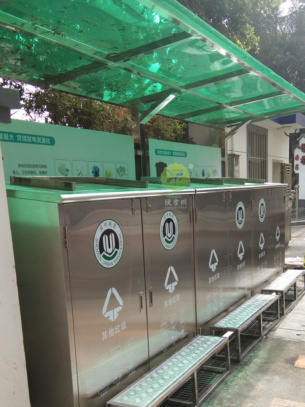 不锈钢社区垃圾收集站垃圾分类收集亭