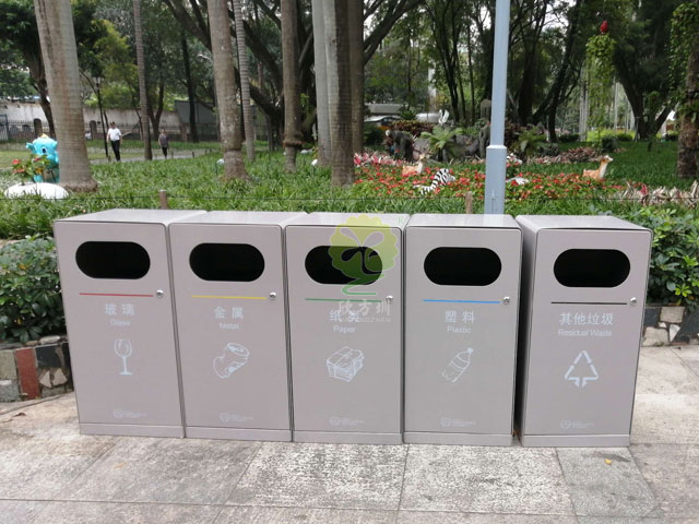 阳台山森林公园垃圾桶户外分类组合式3.0加厚不锈钢