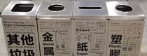 多国文字组合式不锈钢分类垃圾桶投口细节图