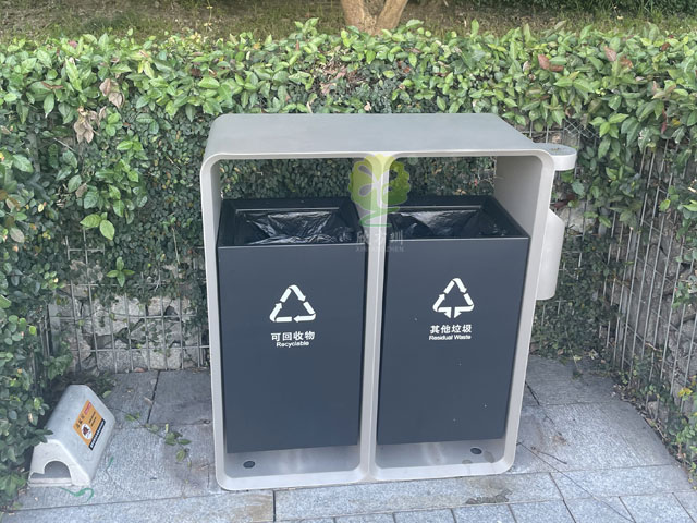 深圳福田城市形象更新垃圾桶无缝一体简约耐用