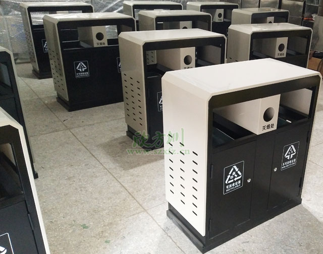 惠州地产钢制烤漆户外垃圾桶高档美观