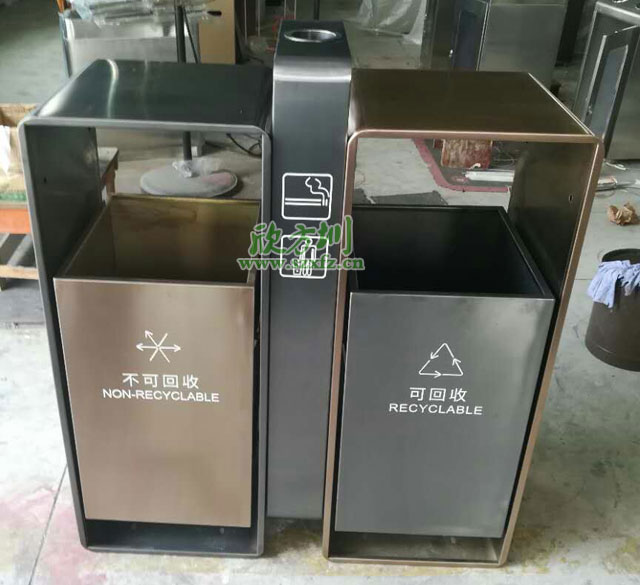 商场景区户外钢制分类垃圾桶