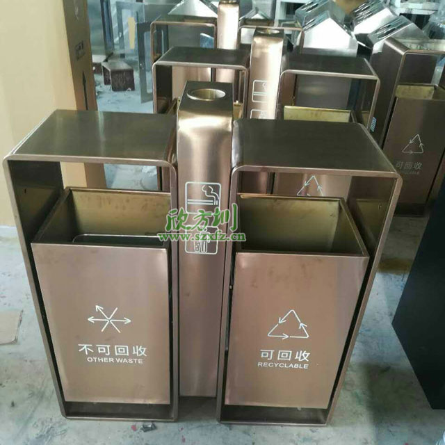 商场景区户外钢制分类垃圾桶