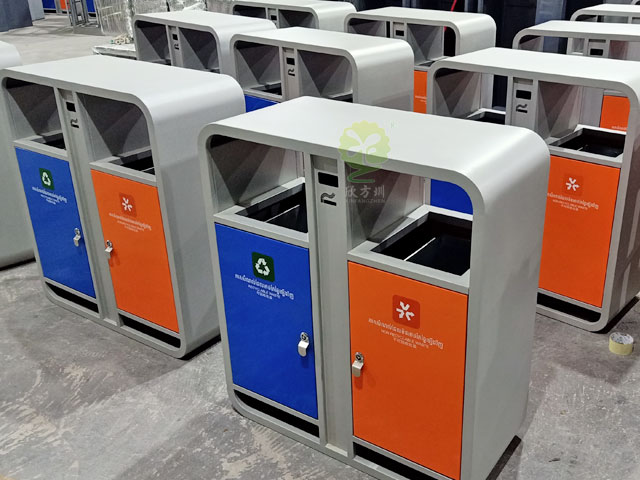 城市户外垃圾桶金属烤漆高档出口品质