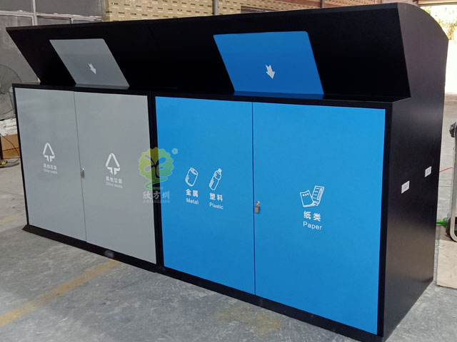 大型果皮桶-社区大容量金属果皮桶厂家定制