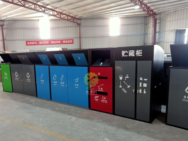 大型果皮桶-社区大容量金属果皮桶厂家定制