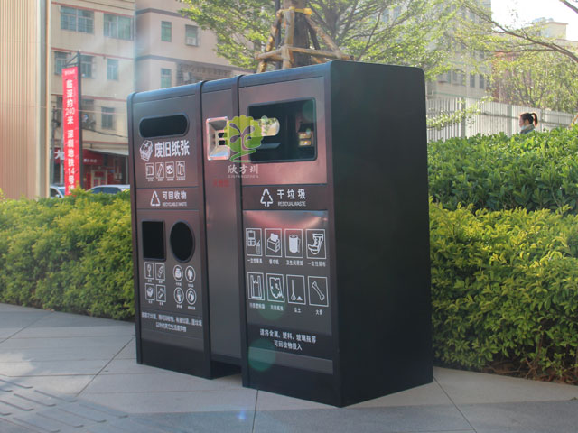 城市户外分类果皮箱
