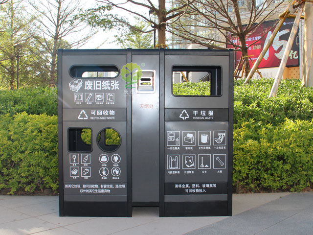 东莞楼盘户外分类果皮箱定制厂家