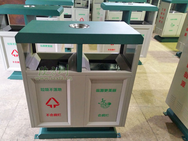 钢板户外分类垃圾桶-欣方圳户外钢制垃圾桶定制厂家