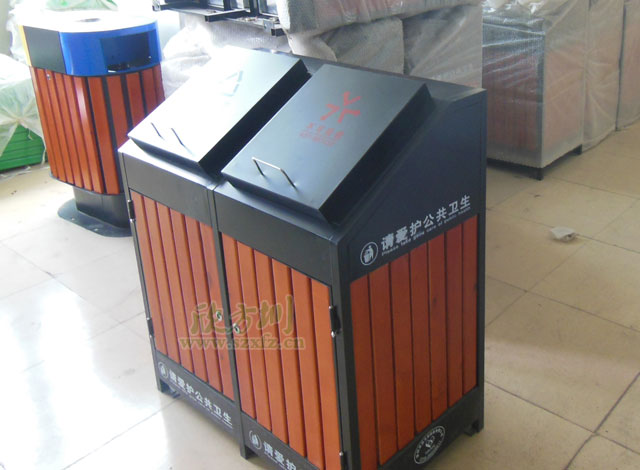 环保钢木分类圾桶工厂仓库图