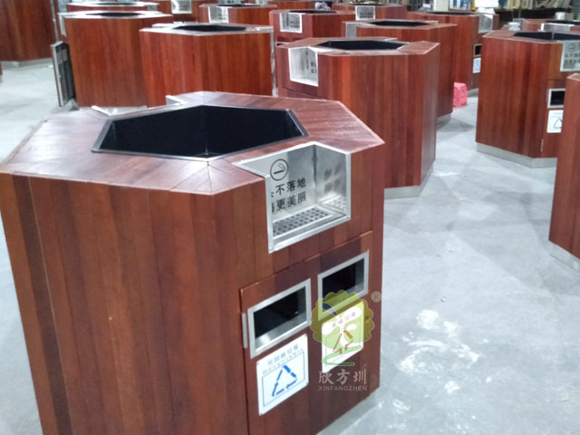 威海高铁站台垃圾箱景观花盆为春运环卫清洁护航