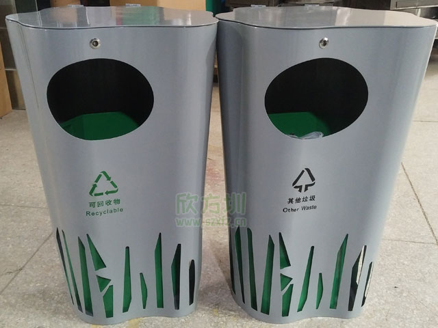 创意异形金属垃圾桶欣方圳工厂生产图