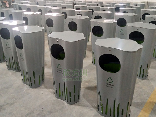创意异形金属垃圾桶欣方圳工厂生产图
