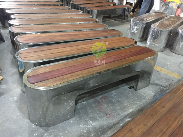 不锈钢长条椭圆休闲椅-不锈钢休闲坐凳定制厂家