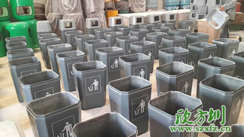 欣方圳玻璃钢垃圾桶的制作生产工艺
