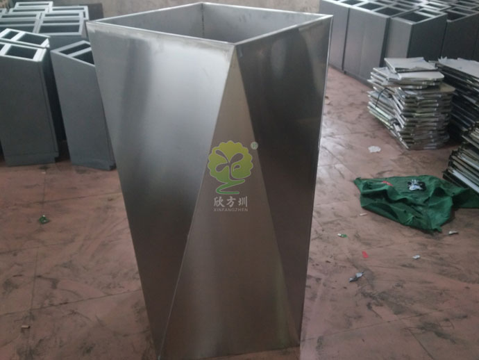 商场酒店不锈钢多边形花箱几何切面菱形组合花钵