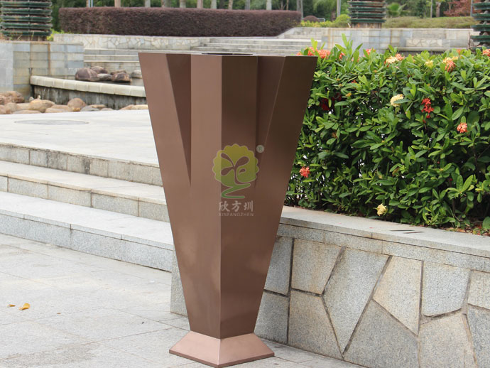 不锈钢高V字形美陈花器电镀高端景观花盆厂家批发