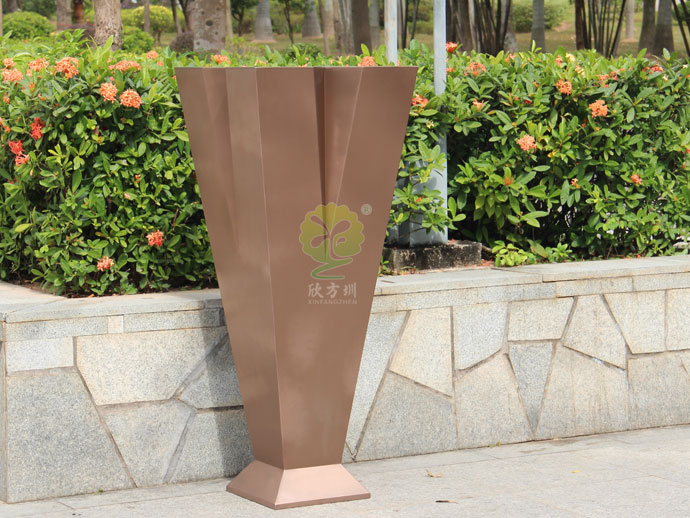 不锈钢高V字形美陈花器电镀高端景观花盆厂家批发