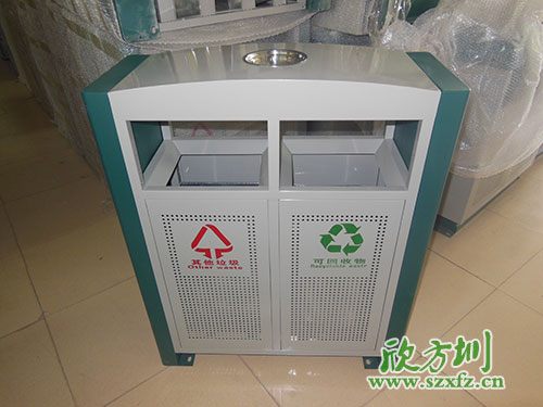 户外环保，首选欣方圳户外冲孔全钢垃圾桶