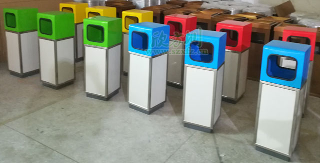 三分类铁板喷塑垃圾桶