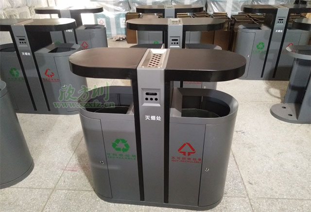 海南物业金属烤漆分类垃圾桶保障户外环境清洁