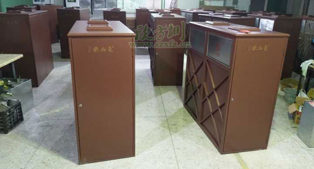 桂林东西巷商业街钢制分类垃圾桶-风景区钢制垃圾桶定制